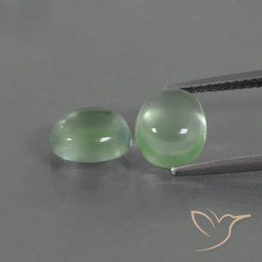 3.82ctw Naturale Verde caldo Prehnite, Ovale, Trasparente