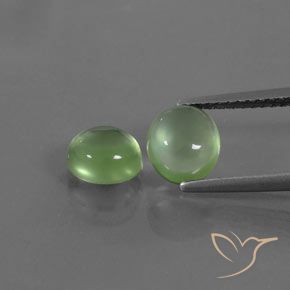 2.86ctw Naturale Pera Verde Prehnite, Ovale, Trasparente