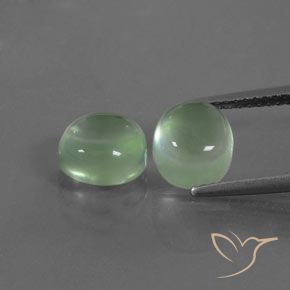 4.79ctw Naturale Verde caldo Prehnite, Ovale, Trasparente
