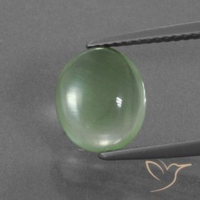 3.17ct Naturale Verde Pera Chiaro Prehnite, Ovale, Trasparente