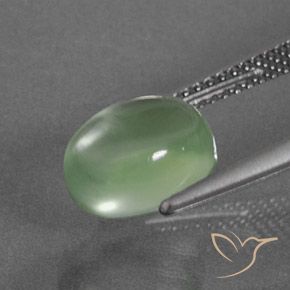 Prehnite Verde chiaro naturale da 3.36 ct, Ovale, Trasparente