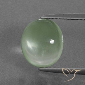 4.10ct Naturale Giallo chiaro Verde Prehnite, Ovale, Trasparente