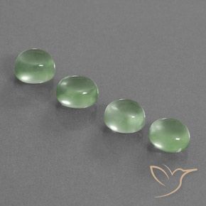 Gemme di Prehnite Verde caldo naturale da 7.45 ct, Ovale, Trasparente