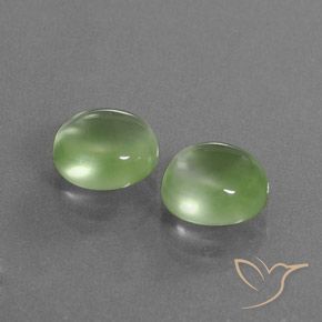 Gemme di Prehnite Verde giallastro naturale da 5.02 ct, Ovale, Trasparente