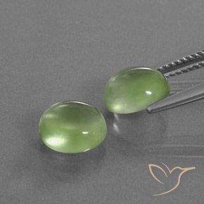 Gemme di Prehnite Verde giallastro naturale da 5.02 ct, Ovale, Trasparente
