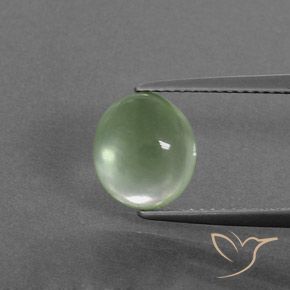 3.19ct Naturale Giallo chiaro Verde Prehnite, Ovale, Trasparente