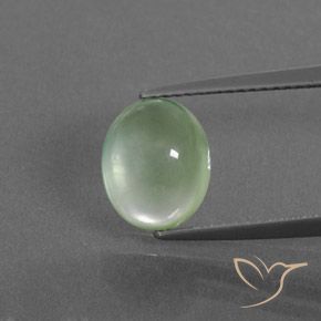 3.22ct Naturale Giallo chiaro Verde Prehnite, Ovale, Trasparente