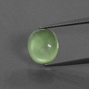 Prehnite naturale verde da 3,00 ct, taglio ovale, trasparente