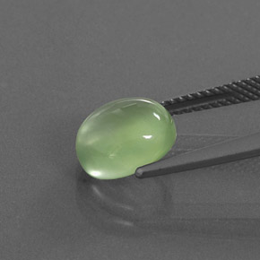 Prehnite naturale verde da 3,00 ct, taglio ovale, trasparente