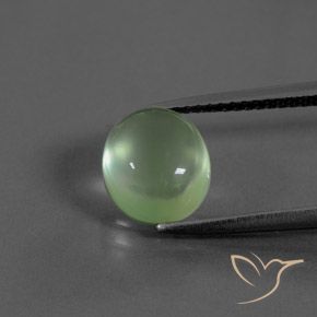 3.38ct Naturale Verde giallastro Prehnite, Ovale, Trasparente