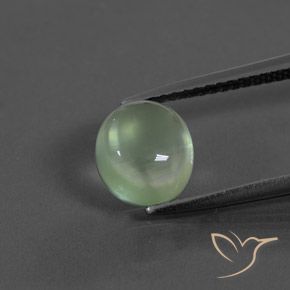 2.25ct Naturale Verde giallastro pallido Prehnite, Ovale, Trasparente
