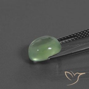 Prehnite Verde giallastro pallido naturale da 2.25 ct, Ovale, Trasparente