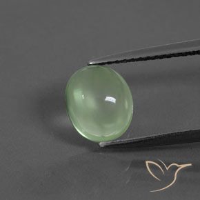 1.64ct Naturale Verde giallastro Prehnite, Ovale, Trasparente