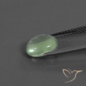 Prehnite Verde giallastro naturale da 1.64 ct, Ovale, Trasparente