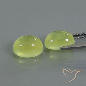 Gemme di Prehnite Giallo Limone Chiaro naturale da 5.62 ct, Ovale, Trasparente/Traslucido