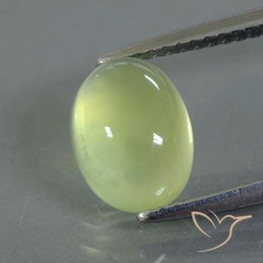 2.74ct Naturale Giallo chiaro Prehnite, Ovale, Trasparente/Traslucido