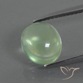 2.25ct Naturale Verde chiaro Prehnite, Ovale, Trasparente