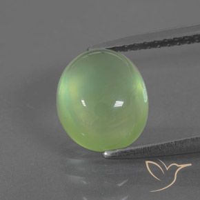 2.72ct Naturale Pera Verde Prehnite, Ovale, Trasparente/Traslucido