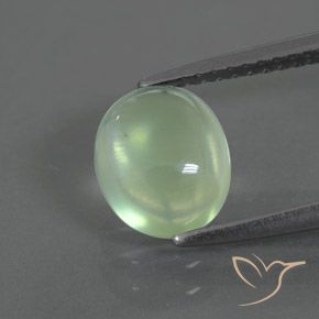 1.82ct Naturale Giallo chiaro Verde Prehnite, Ovale, Trasparente