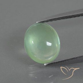 2.16ct Naturale Giallo chiaro Verde Prehnite, Ovale, Trasparente
