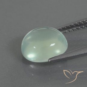 Prehnite Verde salvia molto chiaro naturale da 2.34 ct, Ovale, Trasparente