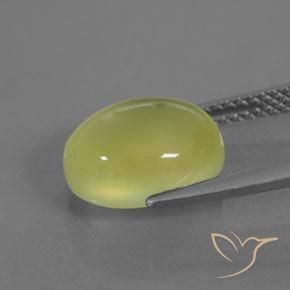 Prehnite Giallo chiaro verdastro naturale da 4.31 ct, Ovale, Trasparente/Traslucido