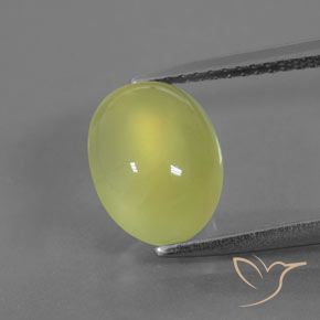 3.74ct Naturale Giallo chiaro verdastro Prehnite, Ovale, Trasparente/Traslucido