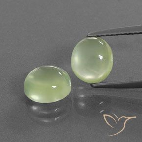 3.94ctw Naturale Verde medio Prehnite, Ovale, Trasparente