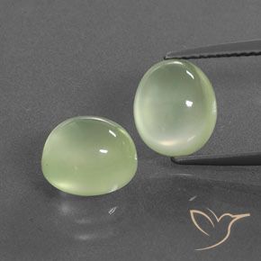 5.78ctw Naturale Verde Pera Pallido Prehnite, Ovale, Trasparente/Traslucido