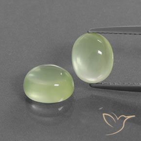 4.64ctw Naturale Verde Pera Pallido Prehnite, Ovale, Trasparente/Traslucido