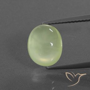 3.62ct Naturale Verde lime Prehnite, Ovale, Trasparente/Traslucido