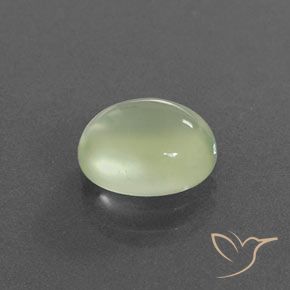 Prehnite Verde grigiastro naturale da 2.95 ct, Ovale, Trasparente/Traslucido