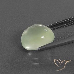 Prehnite Verde oliva naturale da 3.29 ct, Ovale, Trasparente/Traslucido