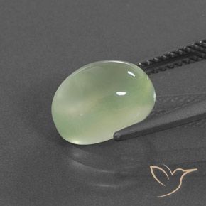 Prehnite Verde Pera Pallido naturale da 4.00 ct, Ovale, Trasparente/Traslucido