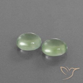 Gemme di Prehnite Verde giallastro naturale da 4.16 ct, Ovale, Trasparente