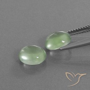Gemme di Prehnite Verde giallastro naturale da 4.16 ct, Ovale, Trasparente