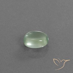 Prehnite Verde giallastro pallido naturale da 1.61 ct, Ovale, Trasparente
