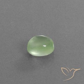 Prehnite Verde Pera Pallido naturale da 1.76 ct, Ovale, Trasparente/Traslucido