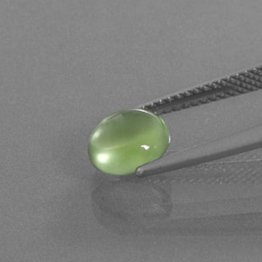 Prehnite naturale verde da 1,35 ct, taglio ovale, trasparente