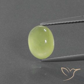 2.05ct Naturale Giallo chiaro Prehnite, Ovale, Trasparente/Traslucido