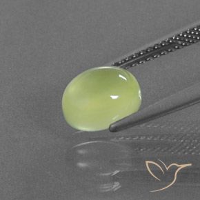 Prehnite Giallo Limone Chiaro naturale da 2.55 ct, Ovale, Trasparente/Traslucido