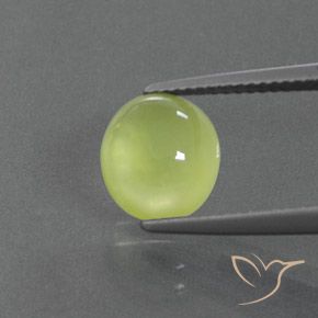 2.97ct Naturale Giallo chiaro Prehnite, Ovale, Trasparente/Traslucido