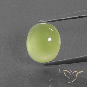 4.59ct Naturale Giallo chiaro Prehnite, Ovale, Trasparente/Traslucido