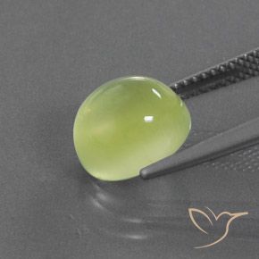 Prehnite Giallo chiaro naturale da 4.59 ct, Ovale, Trasparente/Traslucido