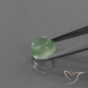 Prehnite Menta verde naturale da 1.81 ct, Taglio rotondo, Trasparente
