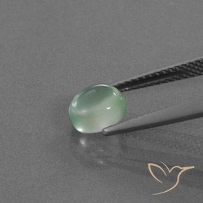Prehnite Menta chiara naturale da 1.52 ct, Ovale, Trasparente