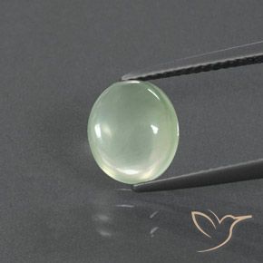 2.18ct Naturale Verde giallastro pallido Prehnite, Ovale, Trasparente