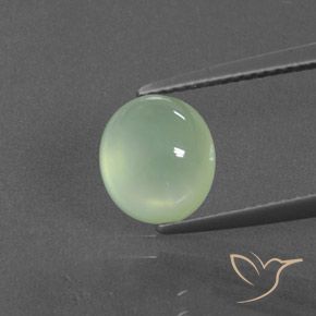 3.11ct Naturale Giallo chiaro Verde Prehnite, Ovale, Trasparente/Traslucido