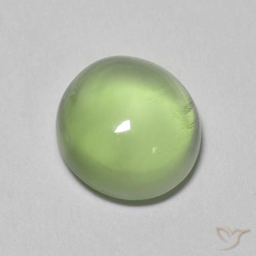 Prehnite naturale verde da 2,08 ct, taglio ovale, trasparente