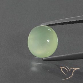 2.50ct Naturale Giallo verde Prehnite, Ovale, Trasparente/Traslucido